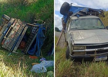 Motorista perde controle e caminhonete que transportava feirantes capota na estrada entre Apuarema e Jequié