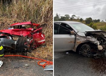 Batida entre carros deixa um morto e três feridos na BR-330, trecho de Ipiaú
