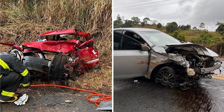 Batida entre carros deixa um morto e três feridos na BR-330, trecho de Ipiaú