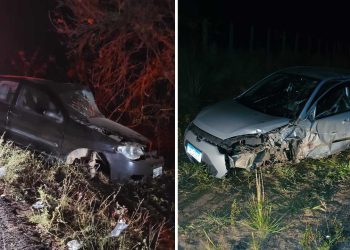 Batida entre dois carros deixa feridos na BA-120, estrada que liga Santa Inês a Cravolândia