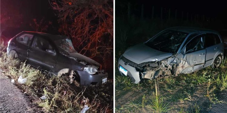 Batida entre dois carros deixa feridos na BA-120, estrada que liga Santa Inês a Cravolândia