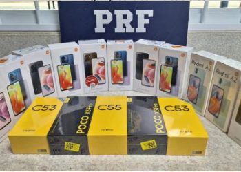 PRF apreende carga de celulares em trecho da BR 116 em Vitória da Conquista