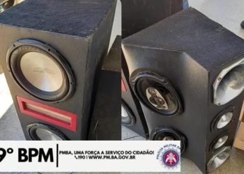Polícia Militar apreende equipamentos de sonorização em ação no bairro Nova Jaguaquara