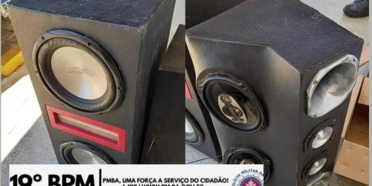 Polícia Militar apreende equipamentos de sonorização em ação no bairro Nova Jaguaquara
