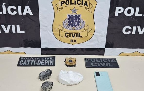 Homem é preso em flagrante pela Polícia Civil com cocaína e crack em Jequié; drogas seriam levadas para Jaguaquara