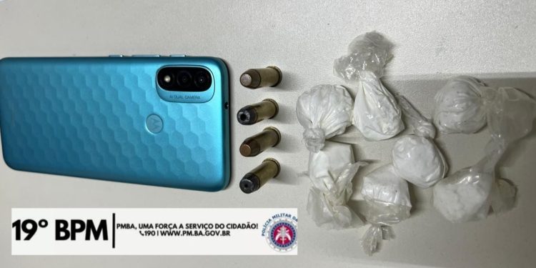 Homem é preso por tráfico de drogas e porte ilegal de munições em Itaquara