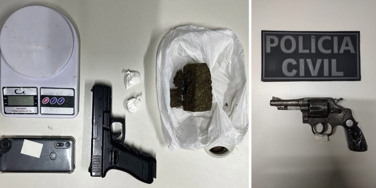 Em Operações distintas, Polícia Civil de Jaguaquara prende um homem com drogas, e apreende menor com arma de fogo