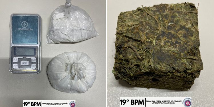 Polícia Militar apreende cocaína e maconha em operações no bairro Malvina e Entroncamento de Jaguaquara