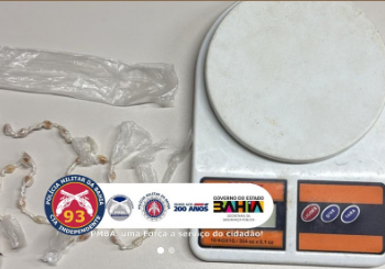 Polícia Militar realiza prisão por tráfico de drogas e apreende 33 pedras de crack em Maracás