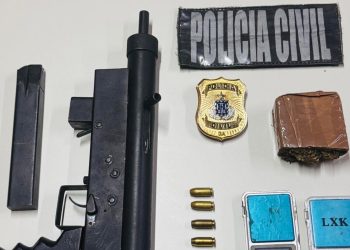 Polícia Civil prende homem e apreende sub-metralhadora e drogas em Jaguaquara