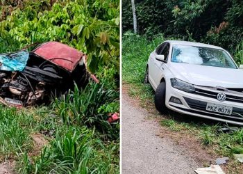 Batida entre dois carros deixa ferido na BA-547, entre Jequié e Apuarema