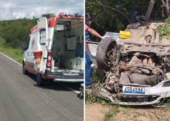 Capotamento deixa motorista ferido na BA-026, entre Planaltino e Nova Itarana
