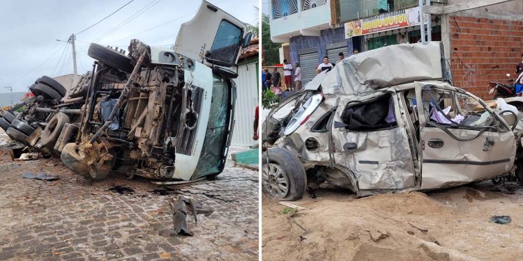 Carreta perde os freios, colide com carro e mata motorista em Pé de Serra, na região de Maracás