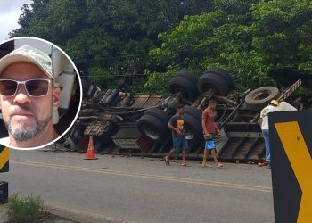 Caminhoneiro de Jaguaquara morre após caminhão com carga de mangas tombar na BR-330