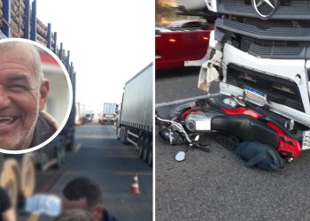 Colisão entre carreta e moto deixa um homem morto na BR-116, no Entroncamento de Jaguaquara