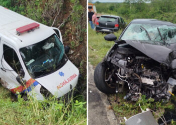 Colisão frontal entre ambulância e carro deixa feridos na BA-026, em Contendas do Sincorá