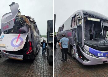 Ônibus da Rota que Seguia para Conquista tomba na BR-116, no trecho de Brejões