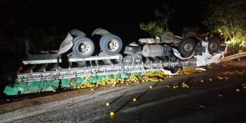 Caminhoneiro de Jaguaquara morre após caminhão tombar entre Belo Vale e Piedade dos Gerais, em Minas Gerais